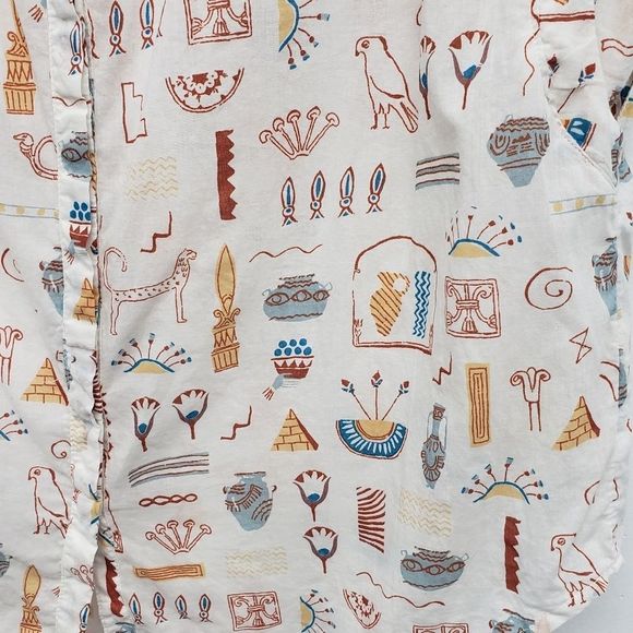 Anthropologie x Danielle Kroll Egyptian Hieroglyphics Brooklynite Top Size Small - Picture 8 of 13